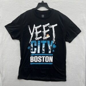 NEW WWE Uso Yeet Boston T-Shirt Men L Black Authentic Wrestling Event 2024 Merch